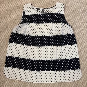 Talbots Black and White Polka Dot Shirt